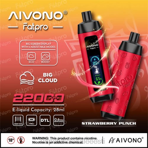 E Sigareti Vedelik - Aivono Fatpro 22000 maasika punš 2X888