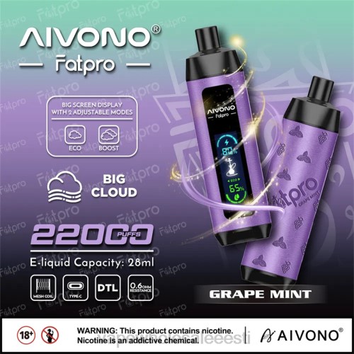 Vape Eesti - Aivono Fatpro 22000 viinamarja piparmünt 2X882