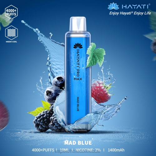 Nikotiinivaba Vape - hullu sinine 6F8Z164 Hayati Pro Max 4000