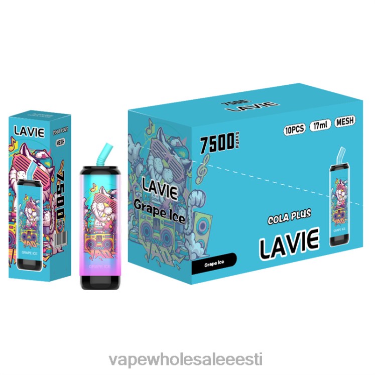 Nikotiinivaba Vape - LAVIE Cola Plus 7500 pahvi J4H4J254 viinamarjajää