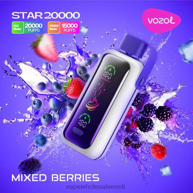 Nikotiinivaba Vape - VOZOL STAR 20 000 BTPTX14 segatud marjad